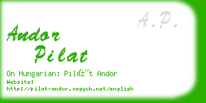 andor pilat business card